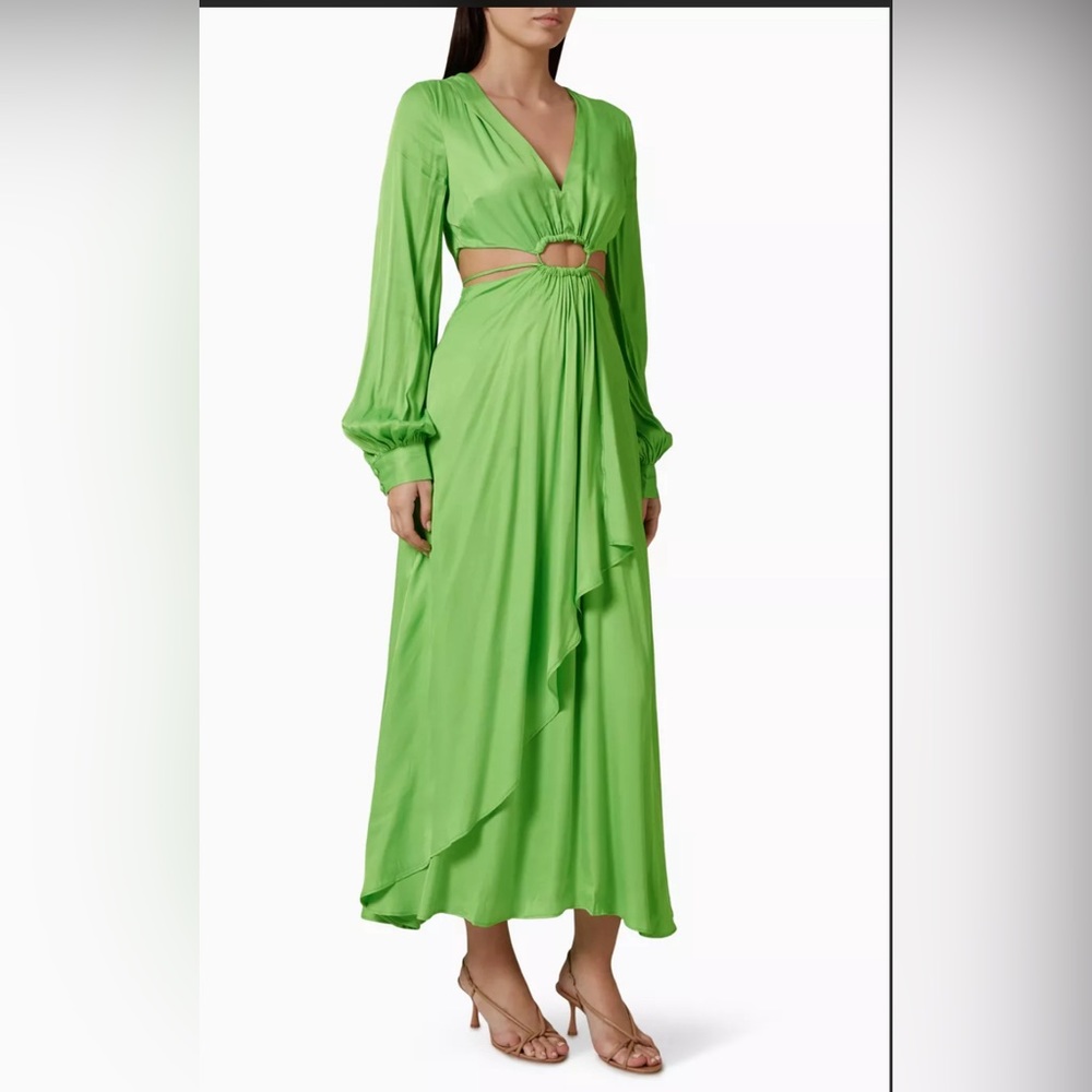 FARM RIO Cut-out Draped Maxi Dress in Viscose, Small, $349